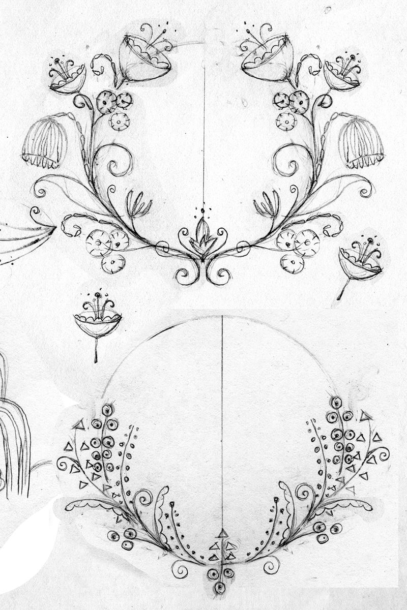 800x1200 Some Wreath Sketches I Made Inspired - Art Nouveau Drawings