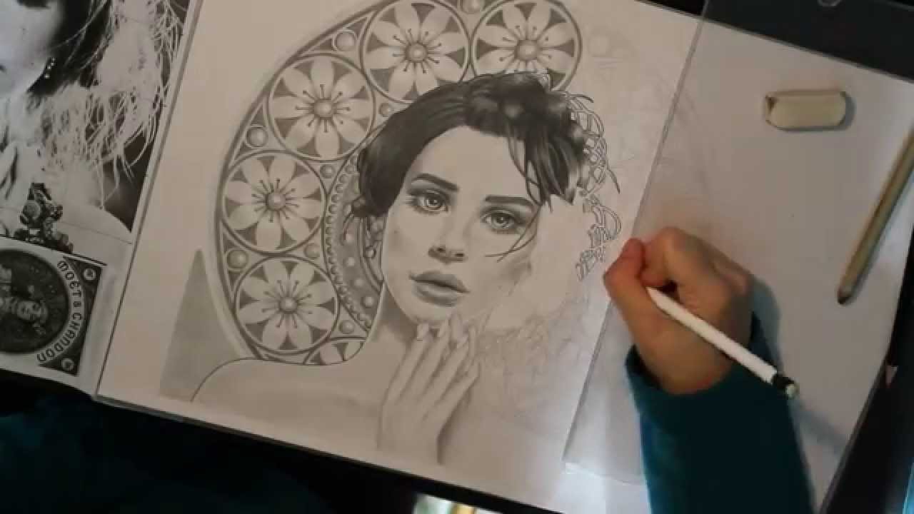 1280x720 Time Lapse Drawing Art Nouveau Lana Del Rey - Art Nouveau Drawings