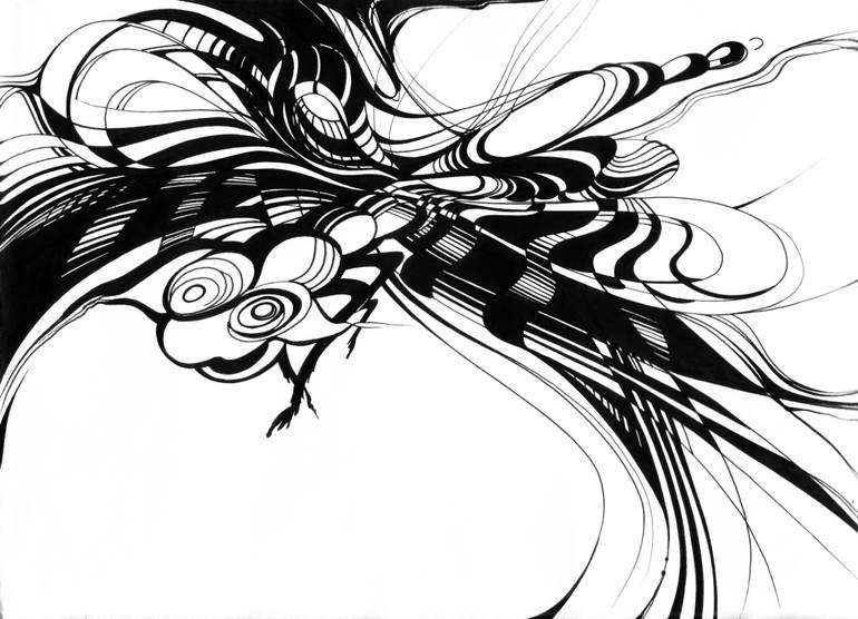 770x556 Abstract Dragonfly In Art Nouveau Style Drawing - Art Nouveau Drawings