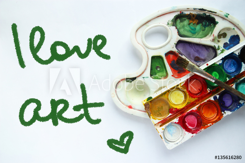 1000x667 photo art print i love art palette and paints for drawing - Art Palette Drawing
