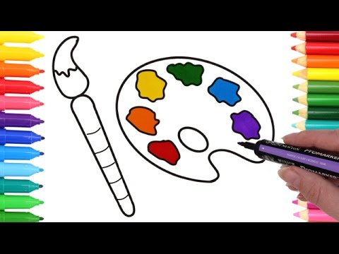 480x360 Simple Example How To Draw Art Palette Coloring Book - Art Palette Drawing