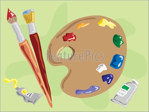500x375 Artists Palette Illustration - Art Palette Drawing