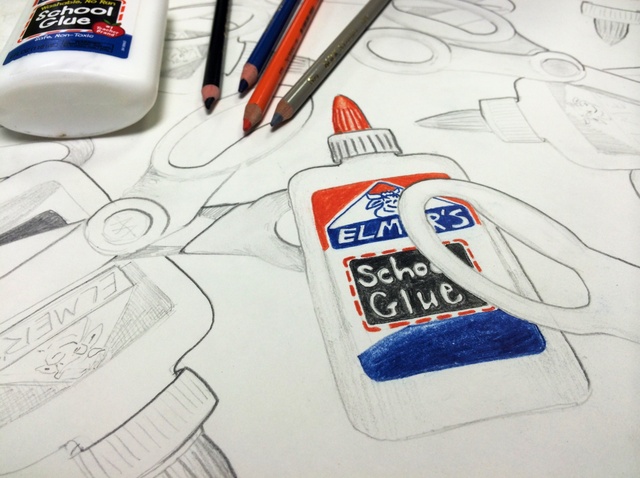 640x478 How To Draw Random Art Supplies - Art Supplies Drawing