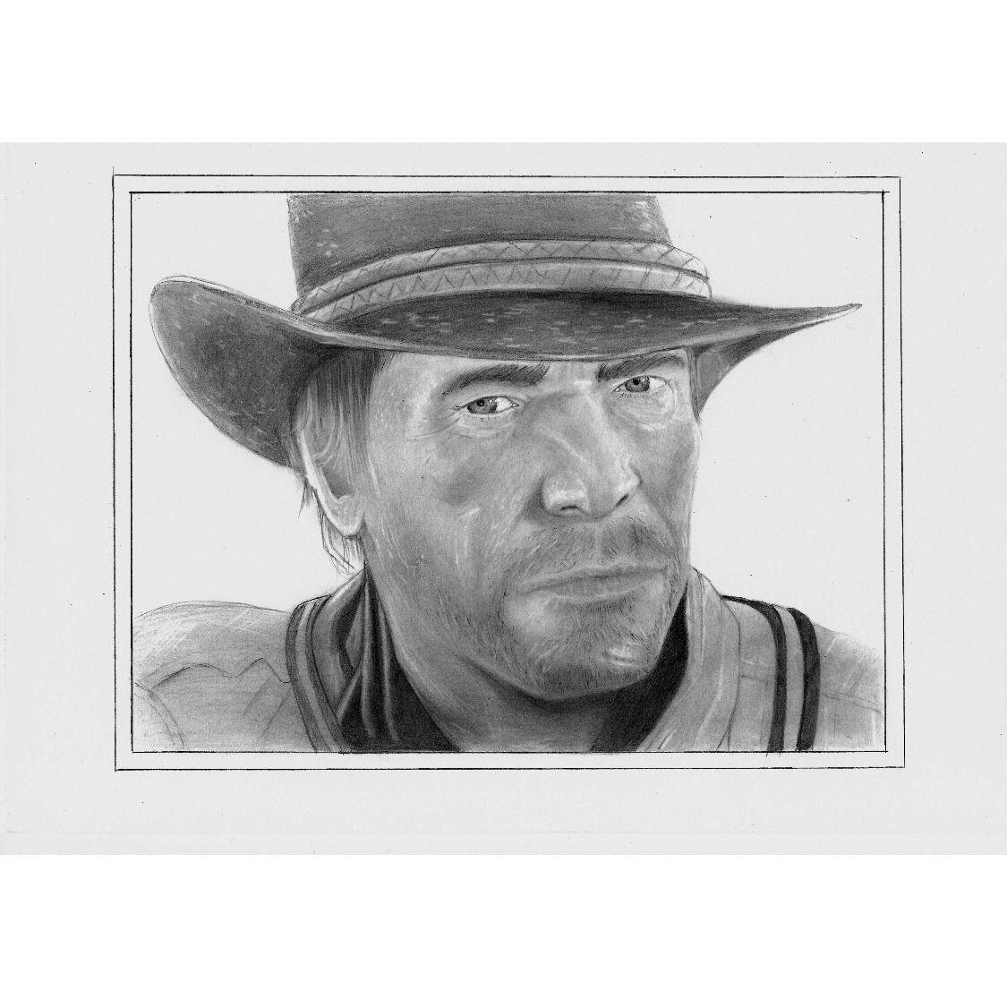 1125x1106 gave drawing arthur morgan a go, it's not perfect but looks decent - Arthur Drawing