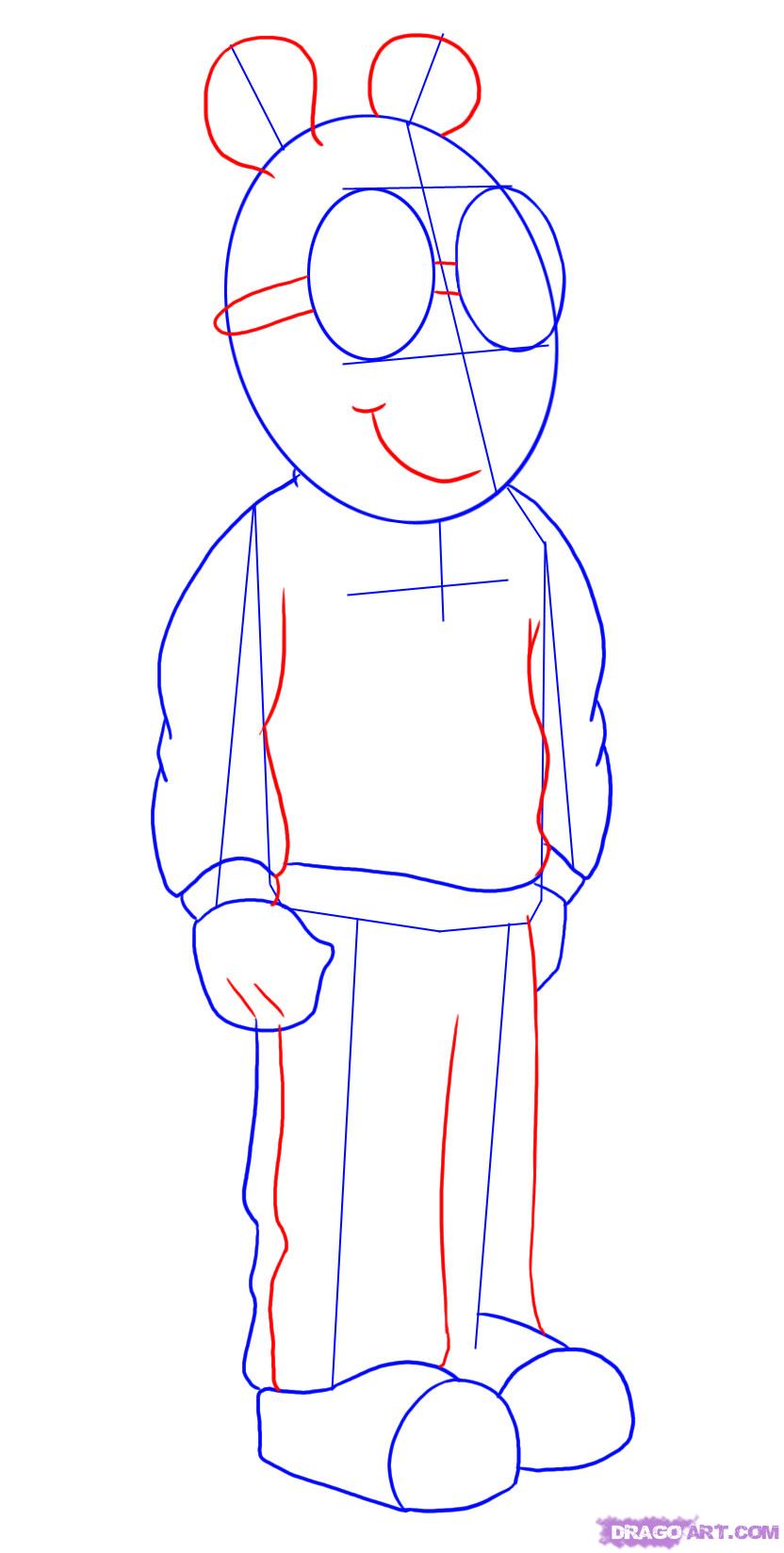 832x1648 how to draw arthur timothy read from arthur, step - Arthur Drawing