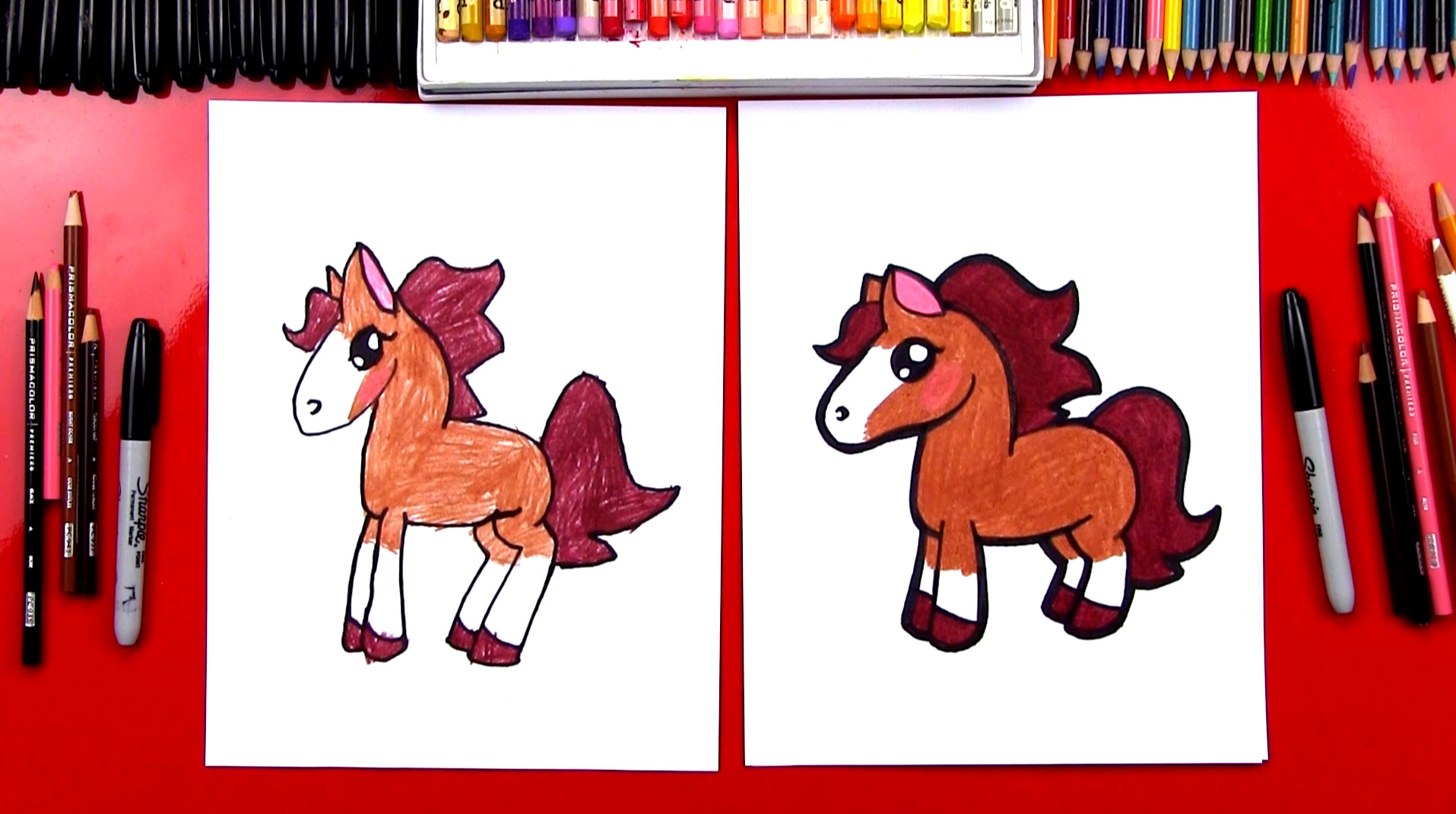 1915x1071 How To Draw A Cartoon Horse - Artists Who Drawing Horses