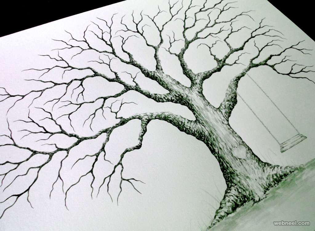 1024x751 Beautiful Tree Drawings And Creative Art Ideas From Top Artists - Artwork Drawings