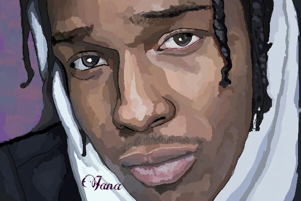 600x400 portrait drawing asap rocky freetoedit - Asap Rocky Drawing