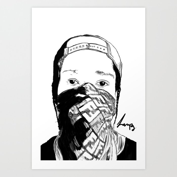 700x700 asap rocky drawing art print - Asap Rocky Drawing