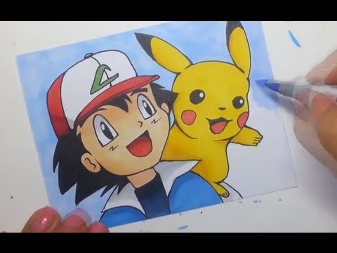 480x360 drawing pikachu and ash - Ash And Pikachu Drawing