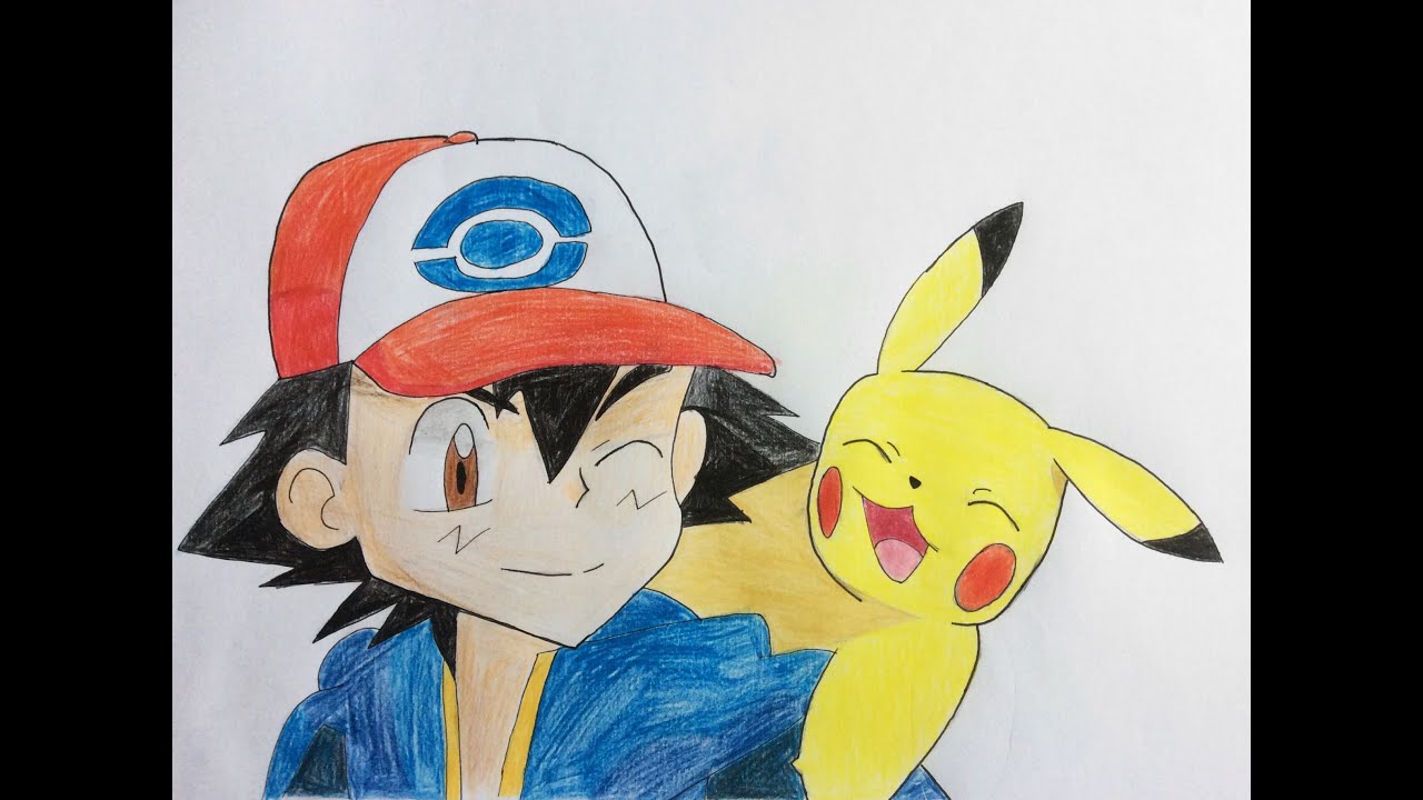 1280x720 how to draw ash and pikachu - Ash And Pikachu Drawing
