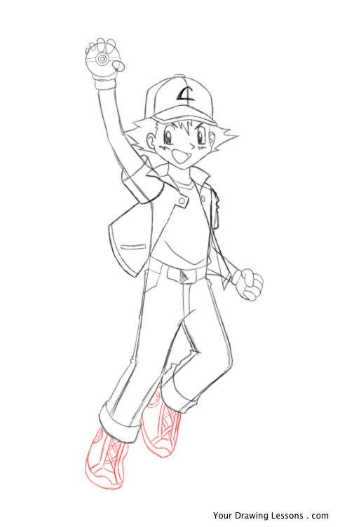 485x752 how to draw ash ketchum from your drawing lessons - Ash Drawing