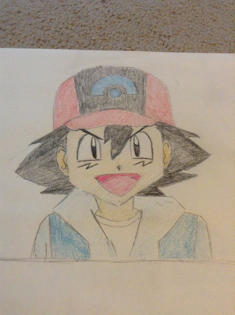 765x1024 how to draw ash ketchum steps - Ash Drawing