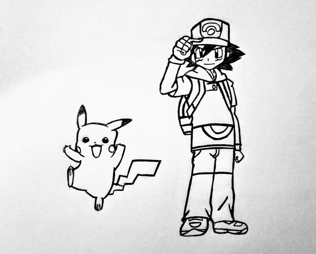 1024x825 Let's Do This Pikachu - Ash Drawing