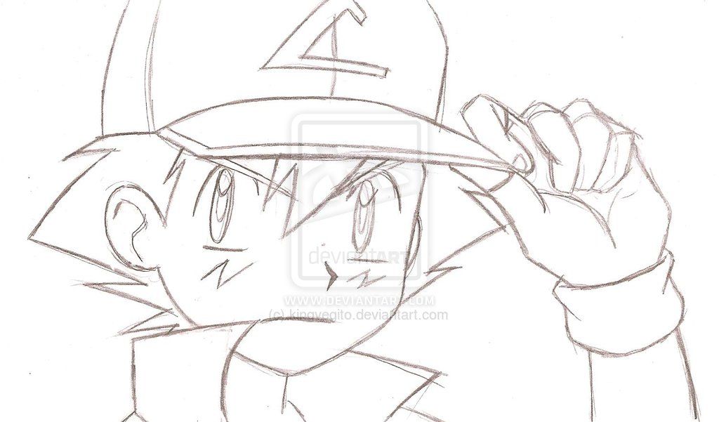1024x601 pokemon ash sketch ash ketchum pencil sketch - Ash Drawing