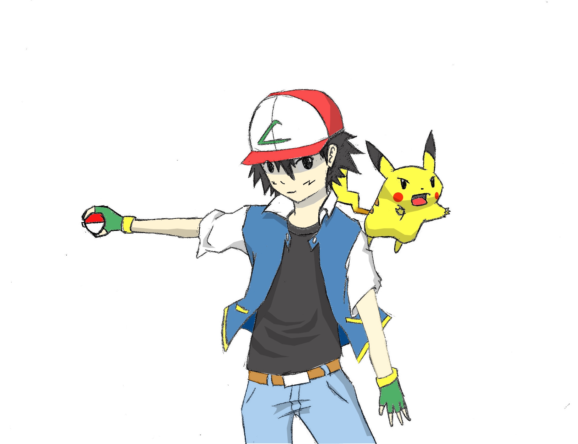 1901x1461 ash ketchum drawing image - Ash Drawing