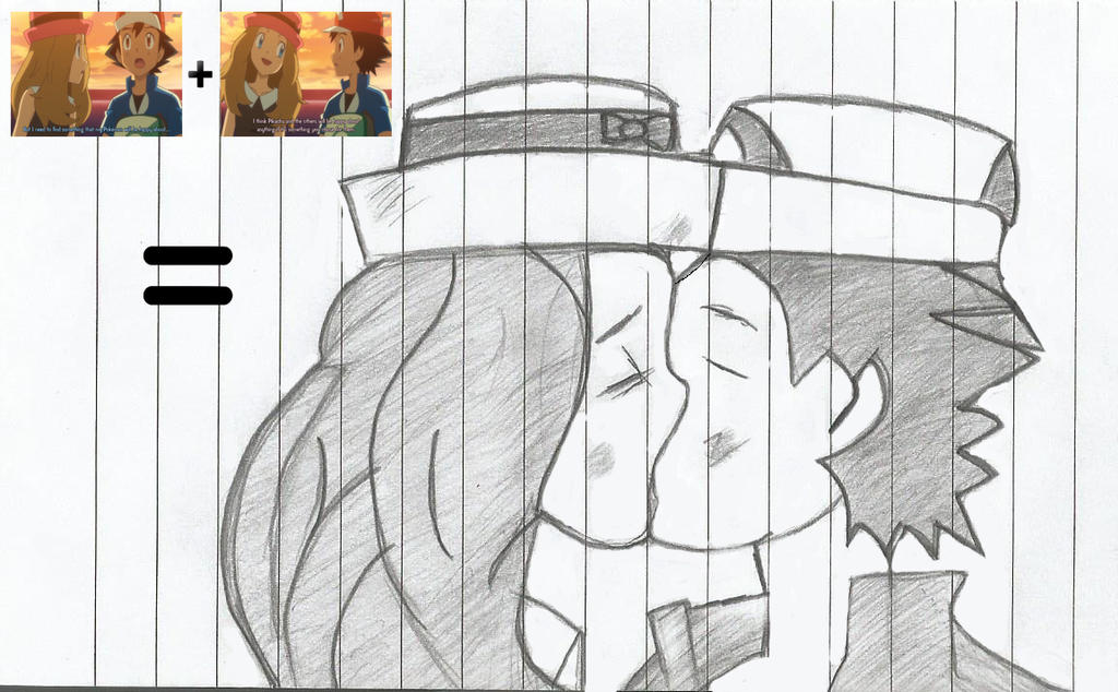 1024x634 ash and serena amourshipping drawing - Ash Drawing