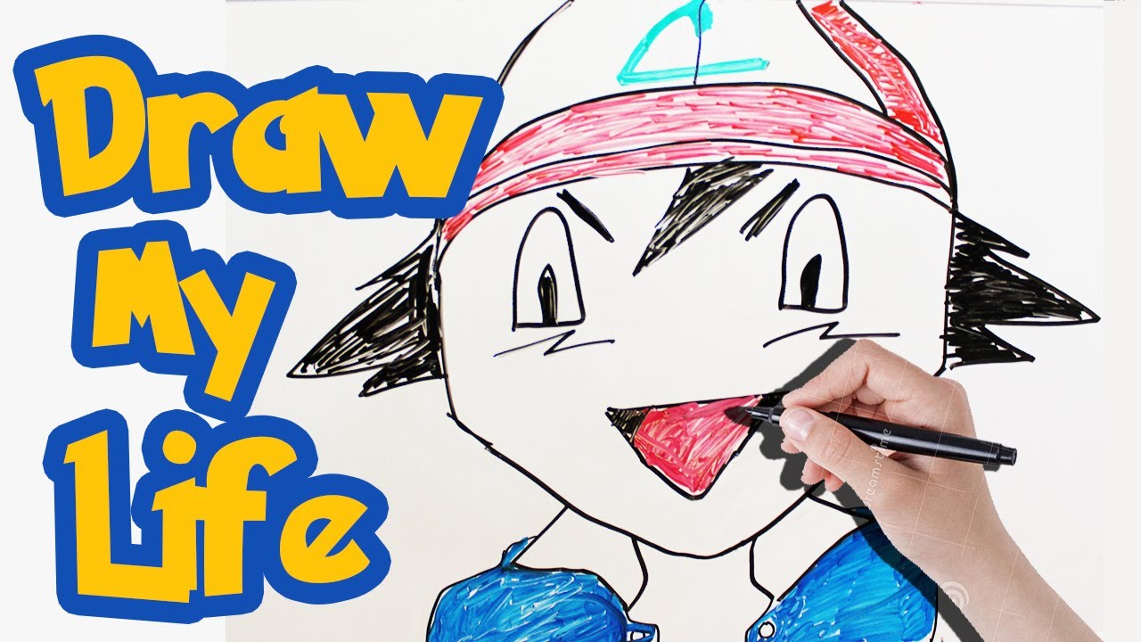 1280x720 Draw My Life - Ash Ketchum Drawing