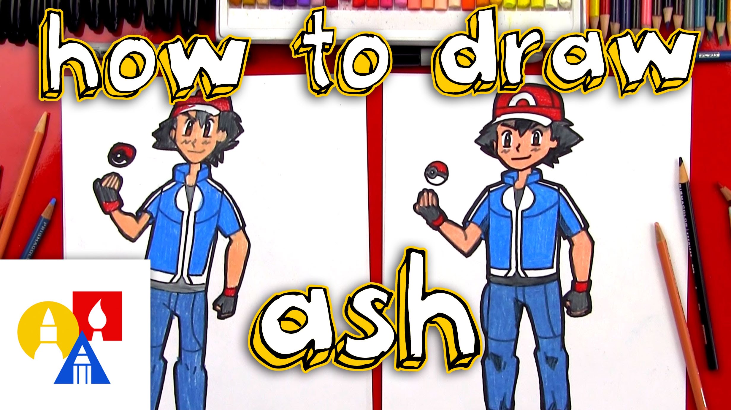 2463x1381 How To Draw Ash Ketchum From Pokemon - Ash Ketchum Drawing
