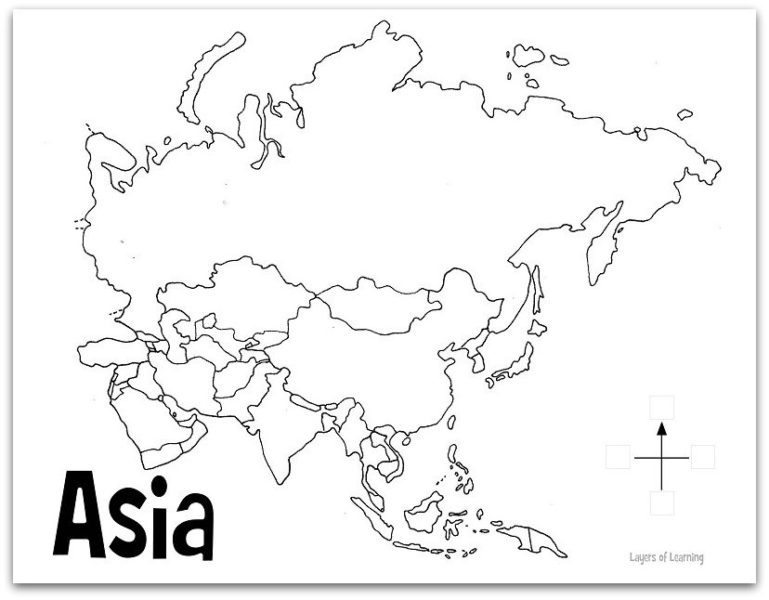 Asia Continent Drawing