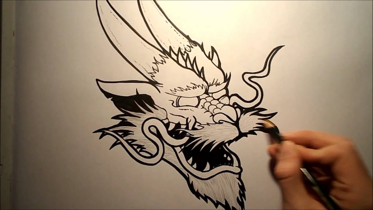 1280x720 How To Draw A Chinese Dragon Head - Asian Dragon Drawing