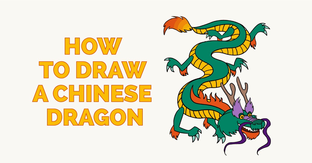 1200x628 How To Draw A Chinese Dragon Easy Drawing Guides - Asian Dragon Drawing