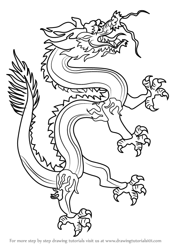 596x843 Learn How To Draw A Chinese Dragon - Asian Dragon Drawing