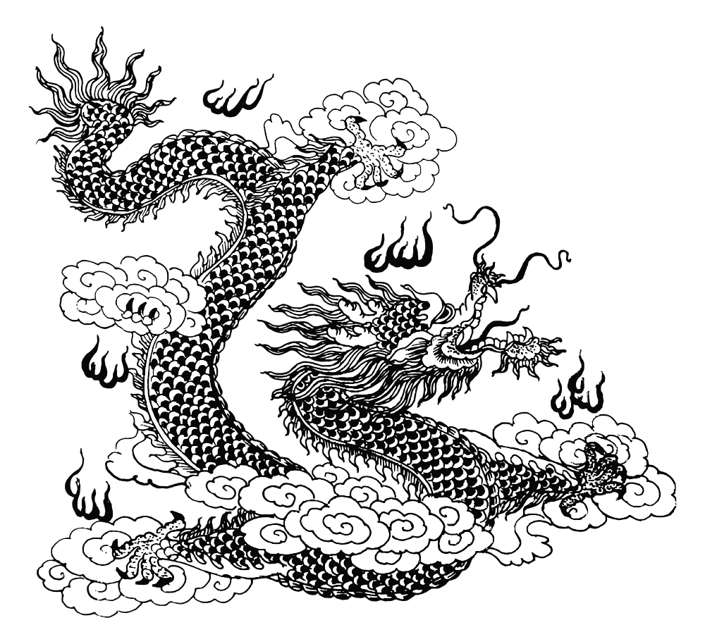 1000x914 Onlinelabels Clip Art - Asian Dragon Drawing