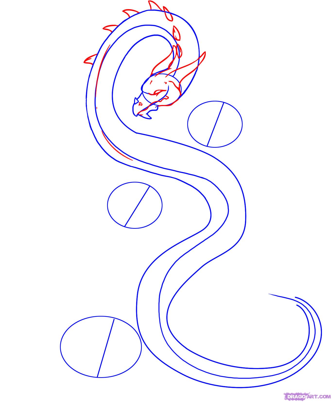 1367x1652 Step How To Draw A Asian Dragon - Asian Dragon Drawing