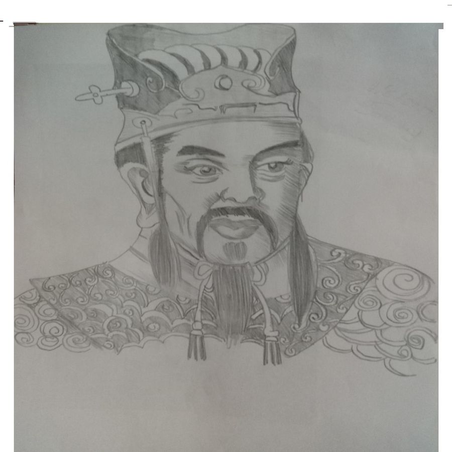 900x900 Asian King Painting - Asian Drawings