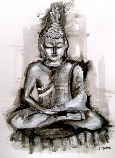 466x640 The Path, Original, Drawing - Asian Drawings