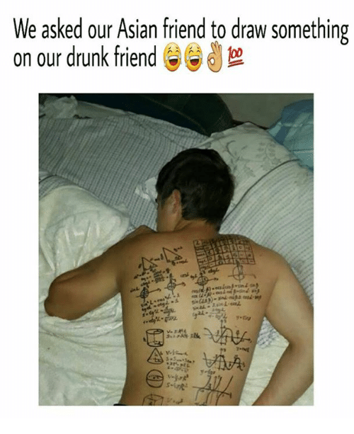 500x613 We Asked Our Asian Friend To Draw Something On Our Drunk Friend - Asian Drawings