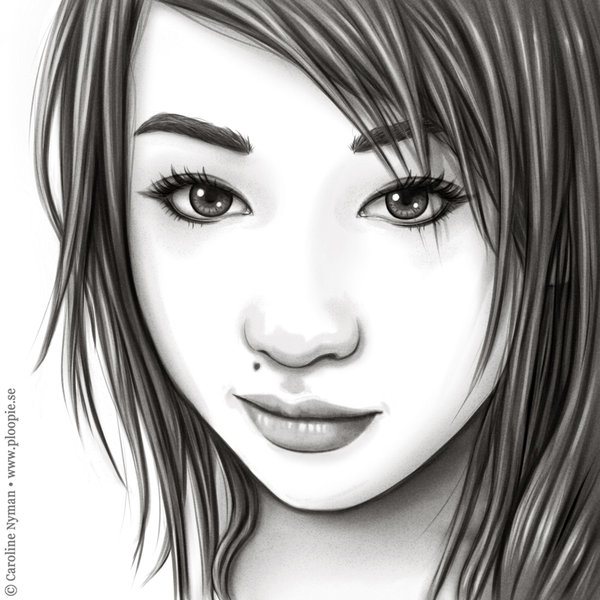 600x600 Celene Art - Asian Girl Drawing
