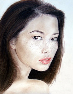 235x300 Freckle Faced Asian Model Drawing - Asian Girl Drawing