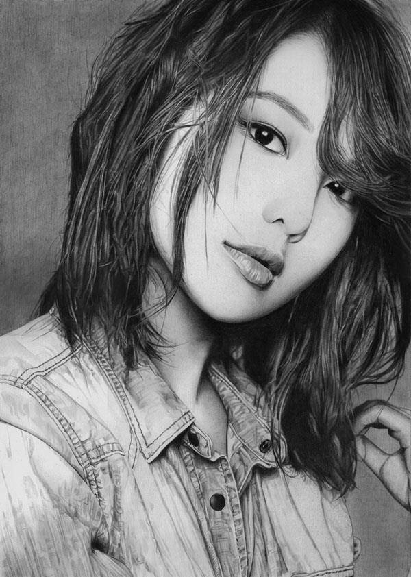 600x842 Pencil Drawing Portraits - Asian Girl Drawing