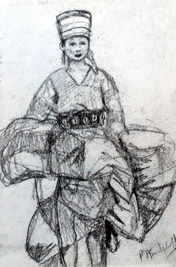 594x900 east asian woman drawing - Asian Woman Drawing