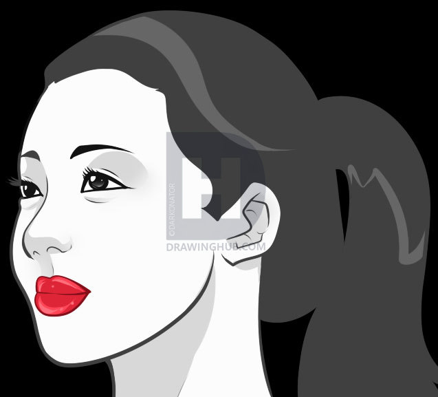 637x577 How To Draw An Asian, Step - Asian Woman Drawing