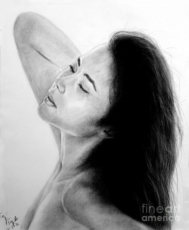 739x900 Long Haired Asian Beauty Drawing - Asian Woman Drawing