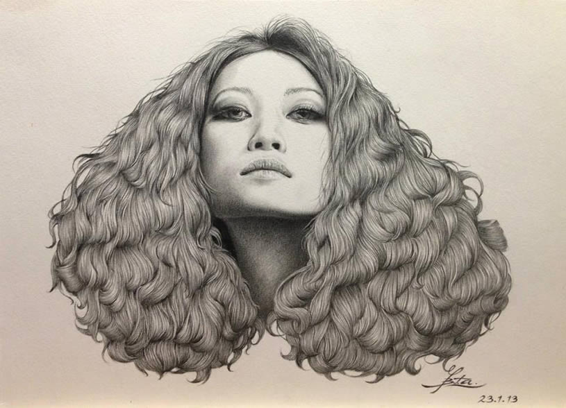 815x588 Not Camera Shy - Asian Woman Drawing