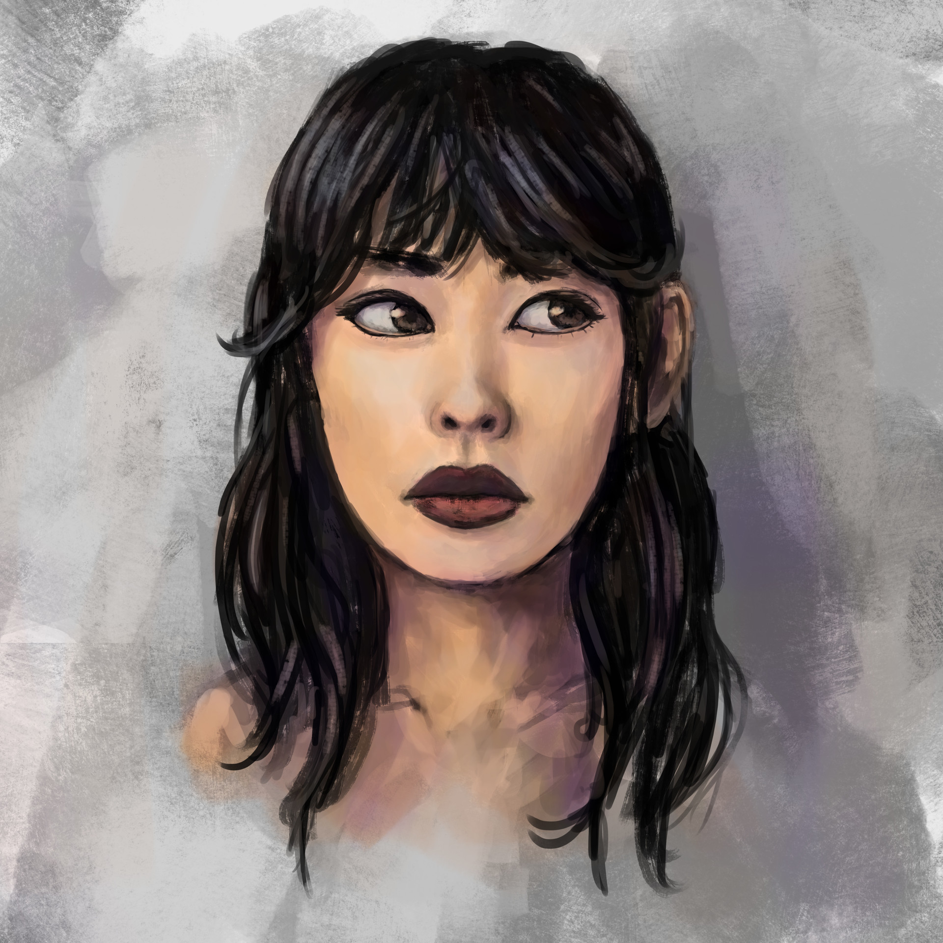 1920x1920 Artstation - Asian Woman Drawing