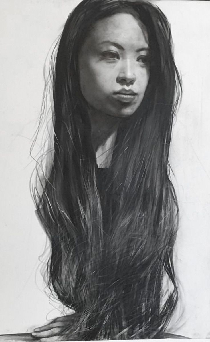 736x1196 Steven Assael - Asian Woman Drawing