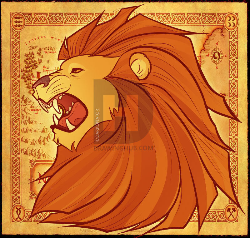 800x762 How To Draw Aslan, Step - Aslan Drawing