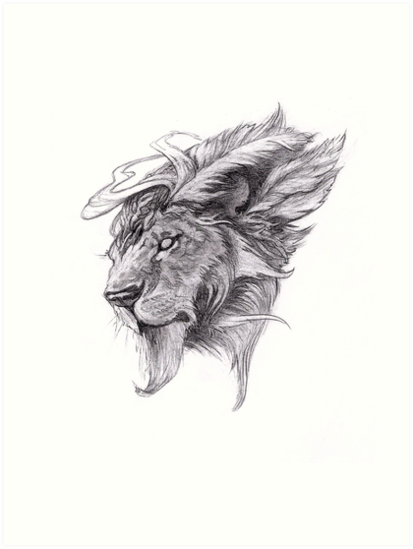 413x549 Aslan Art Prints - Aslan Drawing