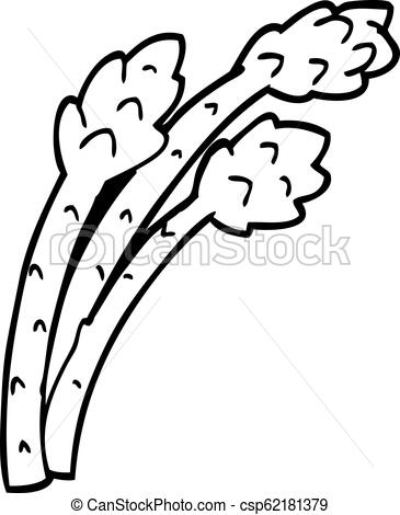 365x470 line drawing cartoon asparagus plant - Asparagus Drawing