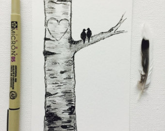 340x270 aspen tree drawing etsy - Aspen Tree Drawing