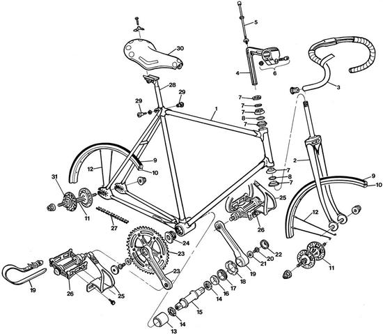 550x479 bicycle assembly drawing - Assembly Drawing