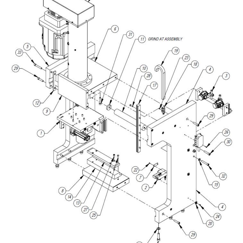 1024x1024 press frame assembly drawing ese llc engineering support - Assembly Drawing