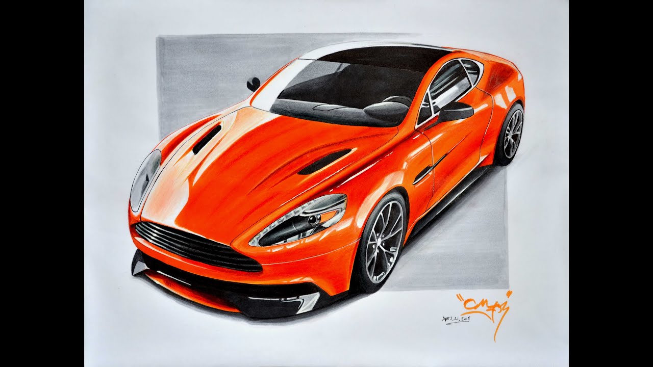1280x720 aston martin vanquish drawing - Aston Martin Drawing