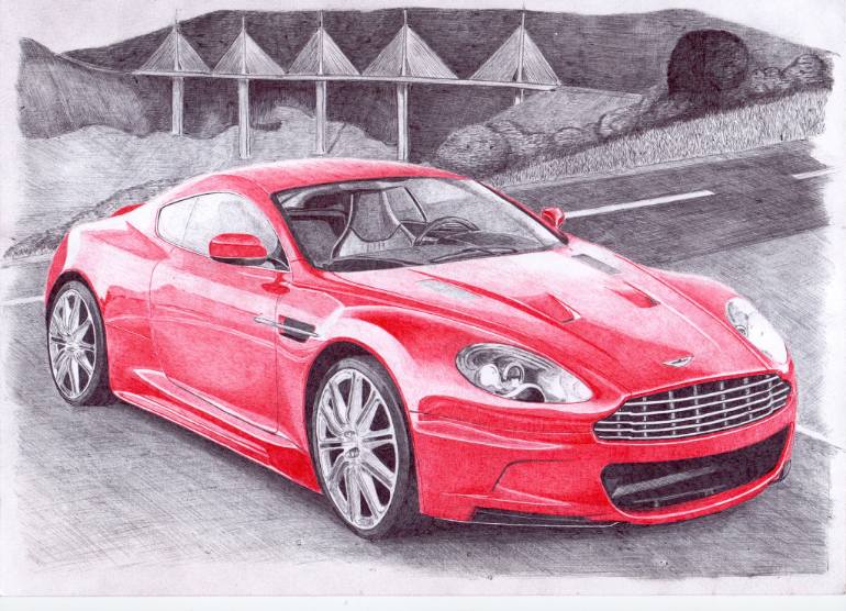 770x556 aston martin in the city drawing - Aston Martin Drawing
