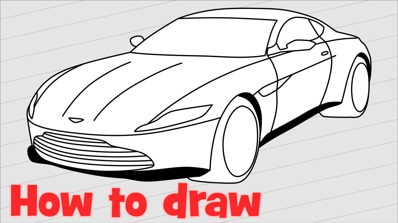 1280x720 how to draw a car aston martin built for bond - Aston Martin Drawing
